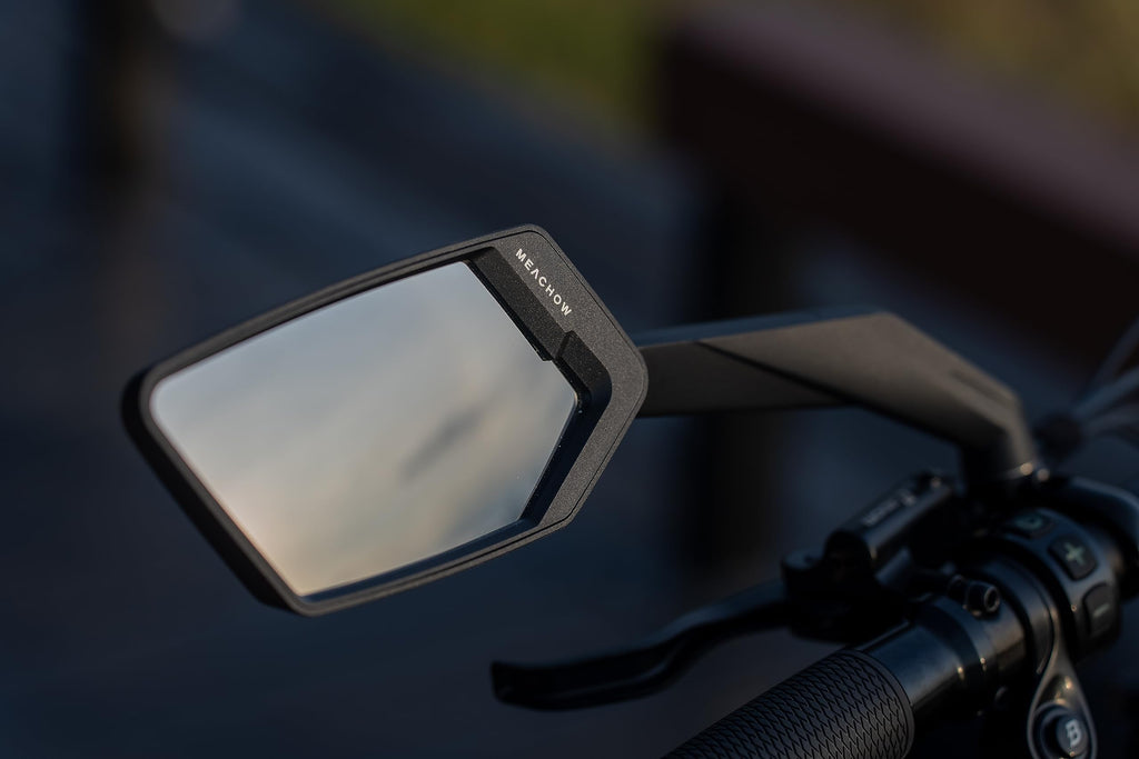 Meachow 2024 New Handlebar Bike Mirror, Scratch Resistant Glass Lens, Ultra-Hd, E-Bike Mirror, Bicycle Mirror, (Silver Left Side
