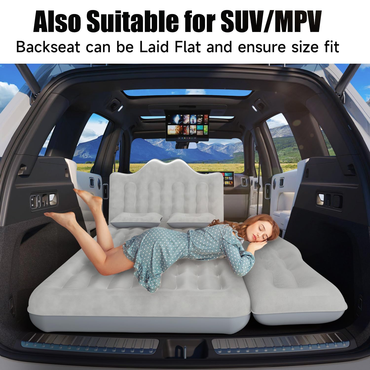 Dikasun Car Air Mattress, Inflatable Suv Truck Air Mattress Back Seat Camping Bed Thickened Car Sleeping Pad For Travel, Car Bed