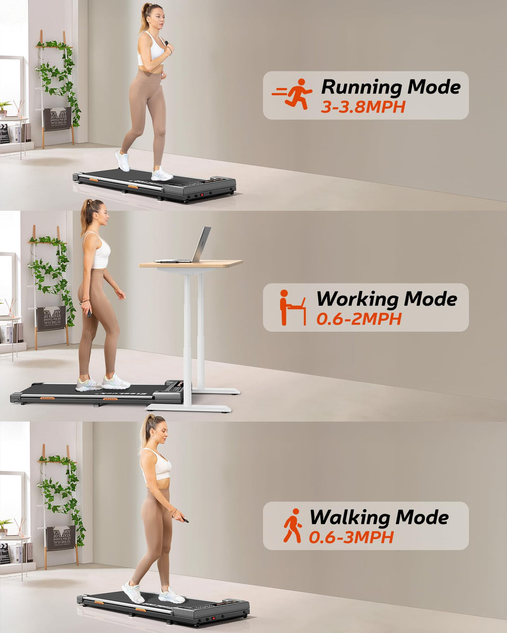 Walking Pad Treadmill, Under Desk Treadmill For Home And Office With Remote Control, Portable 2.5 Hp Walking Jogging Running Mac
