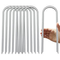 Trampoline Stakes U Shaped Anchors Heavy Duty Metal - 12 Long Trampolines Ground Wind Stakes for Soccer Goals, Camping Tents, Ga