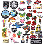 Jcarp 42Pcs Random Assorted Embroidered Iron On Patches, Cute Sewing Applique For Jackets, Hats, Backpacks, Jeans, Diy Accessori