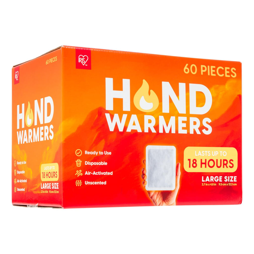 Iris Usa Hand Warmers - Large, 60 Individual Warmers, Long-Lasting Up To 18 Hours For Warm And Hot Hands - On The Go, Disposable