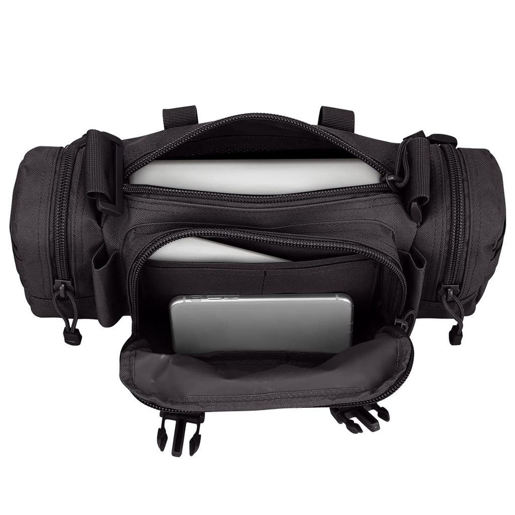 G4Free Deployment Bag Versatile Tactical Waist Pack,Hand Carry Camping Military Style Rucksack(Black)