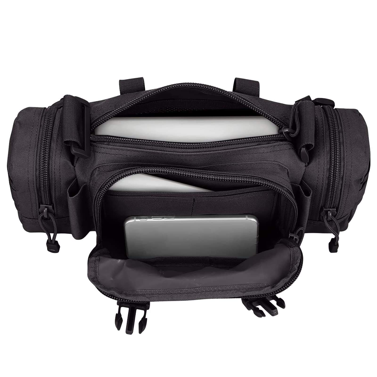 G4Free Deployment Bag Versatile Tactical Waist Pack,Hand Carry Camping Military Style Rucksack(Black)