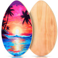 Soulchen 41 Inch Skimboard with High Gloss Clear Coat Wooden Skim Boards Beach Skimboards for Beginners, Teenagers, Adults and A