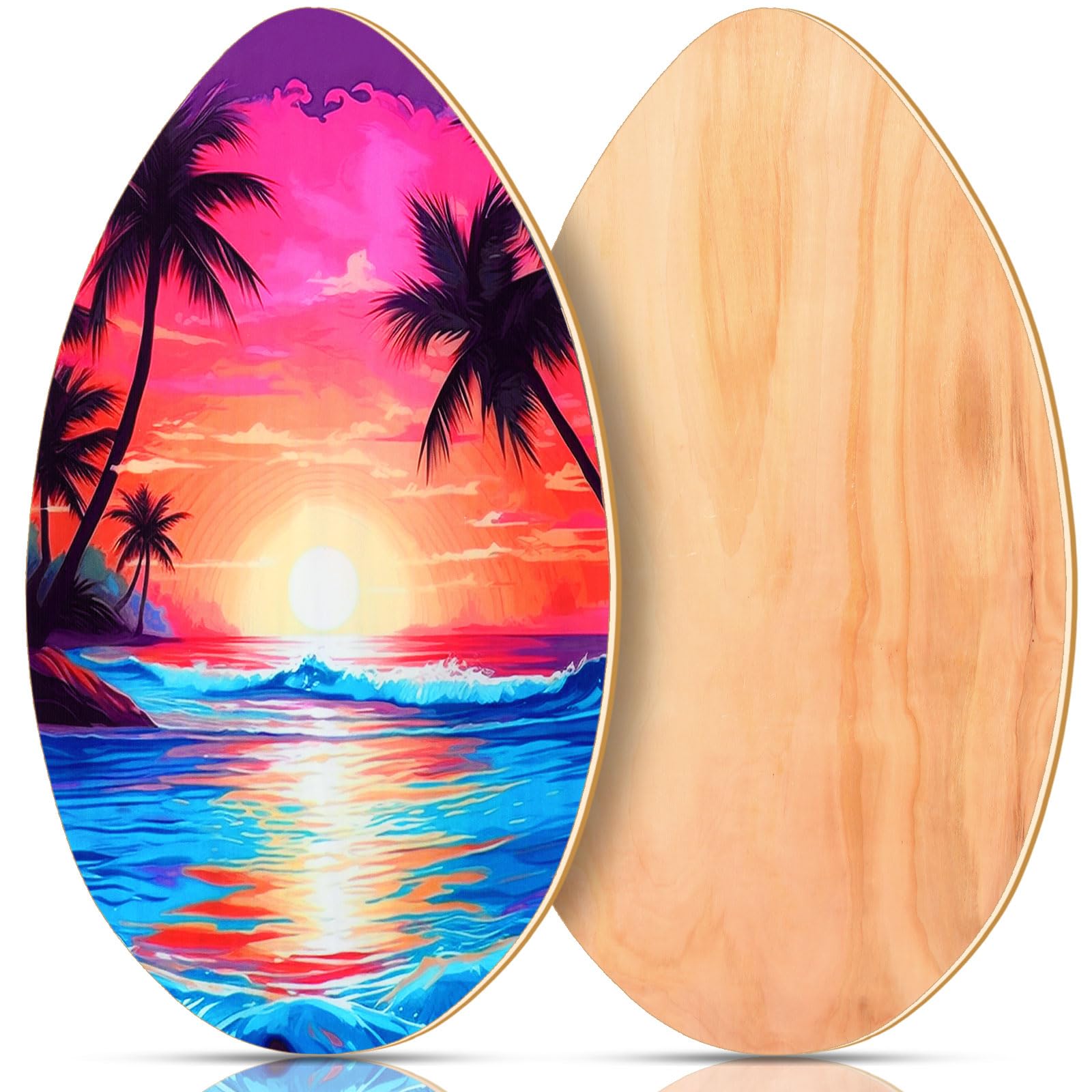 Soulchen 41 Inch Skimboard with High Gloss Clear Coat Wooden Skim Boards Beach Skimboards for Beginners, Teenagers, Adults and A