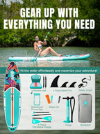 Niphean Paddle Board with Seat, 106 Paddleboard Inflatable Paddle Board with Seat Anti-Slip EVA Deck, Inflatable Paddle Boards f
