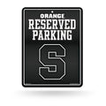 Rico Industries NCAA Syracuse Orange Metal Parking Sign 8.5 x 11 Carbon Fiber Metal Parking Sign - Great for Man Cave, Bed Room,