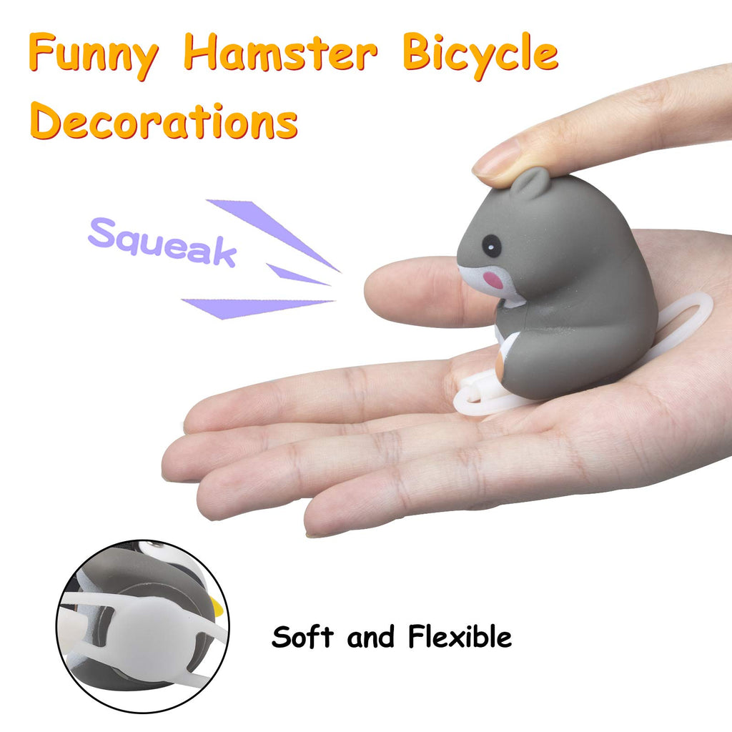 Wonuu Duck Bike Bell With Light And Helmet Cute Hamster Bicycle Horn, Dashboard Decoration Hamster Toy Motorcycle Bike Bells Rub