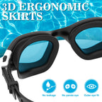 Win.Max Polarized Swimming Goggles Swim Goggles Anti Fog Anti Uv No Leakage Clear Vision For Men Women Adults Teenagers (Black&W