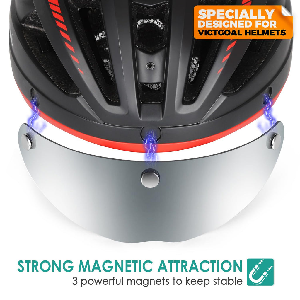 Victgoal Detachable Magnetic Bike Helmet Goggles Visor For Vg110 Bicycle Helmet (Silver)