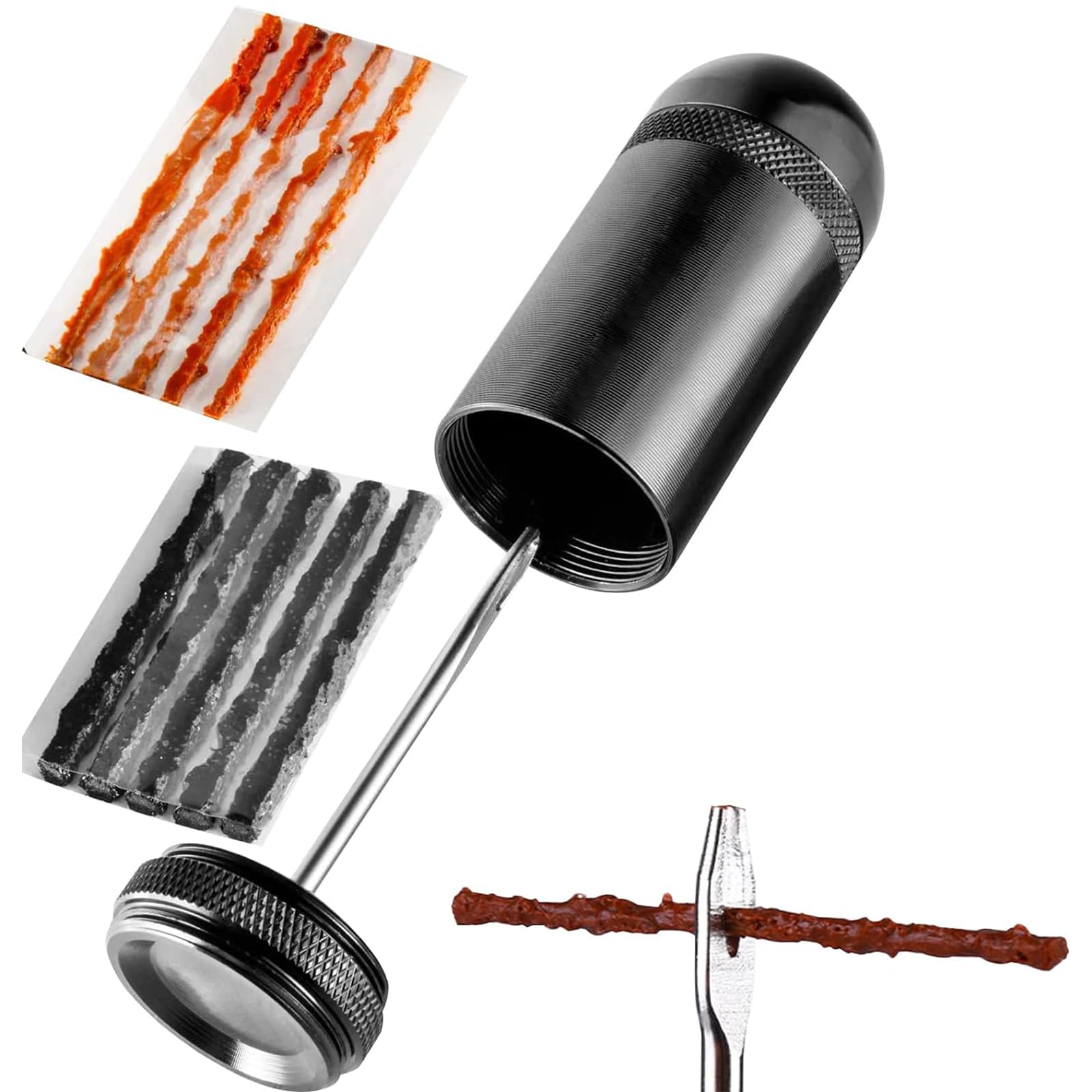 ATEN Tubeless Bike Tire Repair Kit for MTB and Road Bicycle Tires, Fix a Puncture or Flat, Includes Plugger Tool and Plugs - 5 B