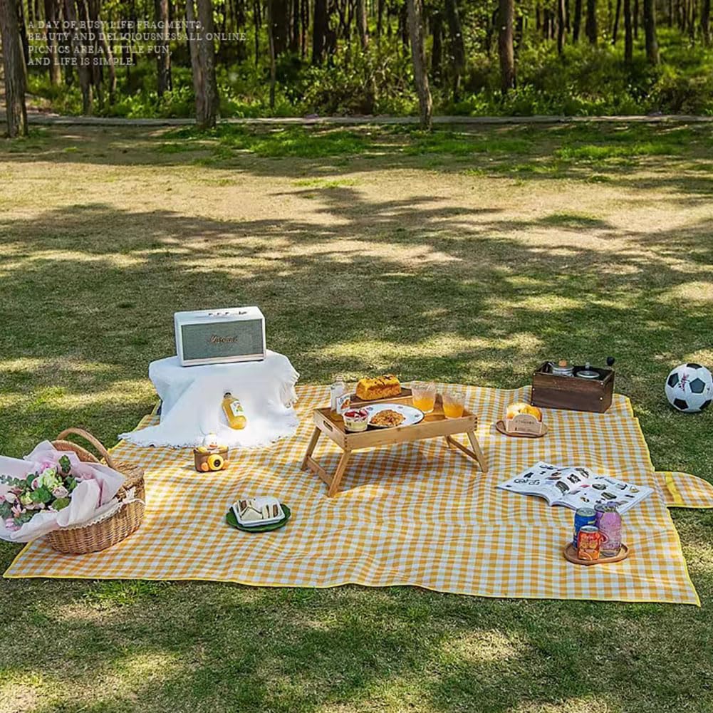 Extra Large Picnic Blanket Beach Blankets, 80''X60'' Picnic Mat Waterproof Sand Proof Foldable Portable For Outdoor Camping Hiki
