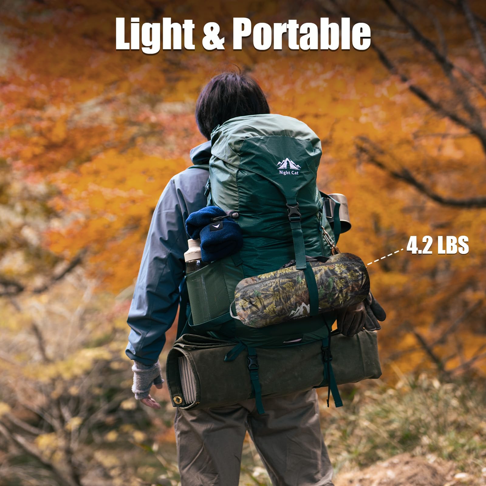 Night Cat Camping Hammock Tent: Lightweight Portable 4 In 1 Hammock With Rain Tarp And Mosquito Net For Hiking Jungle Outdoor Ca