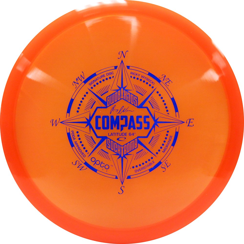 Latitude 64 Compass Midrange Disc Golf - Opto Line - Stable And Versatile - Colors May Vary - 173-176 Grams