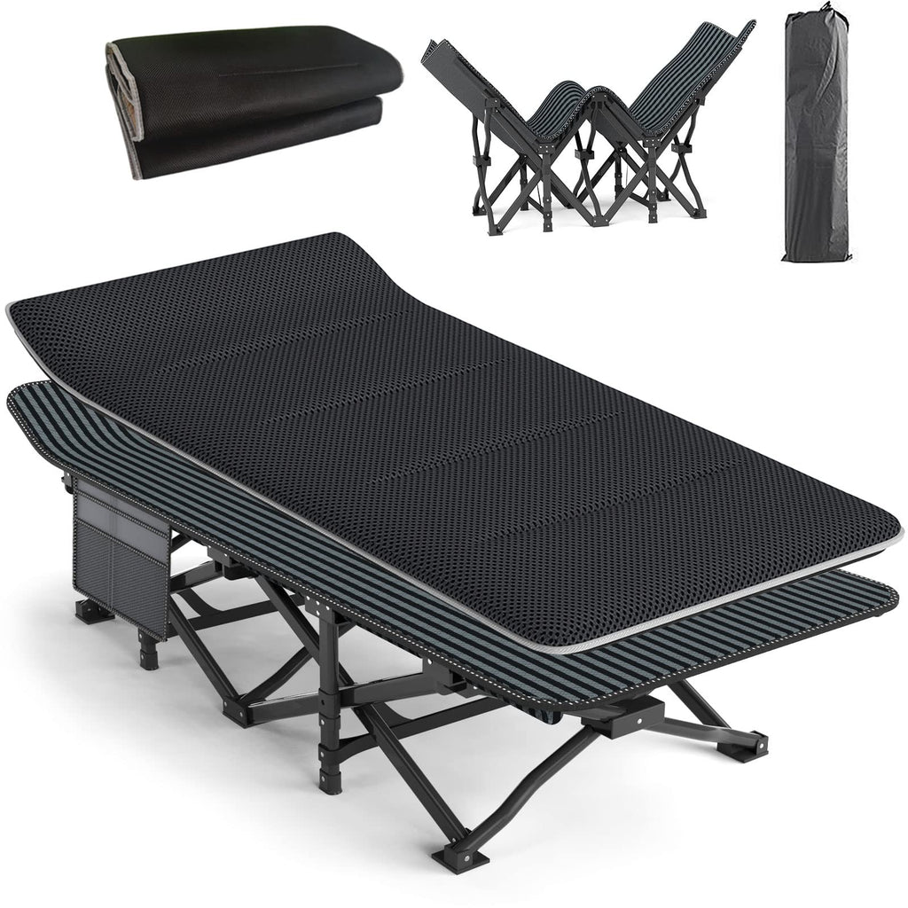 Atorpok Camping Cot For Adults With Cushion Comfortable, Tent Folding Cot For Sleeping, Lightweight Folding Bed With Carry Bag F