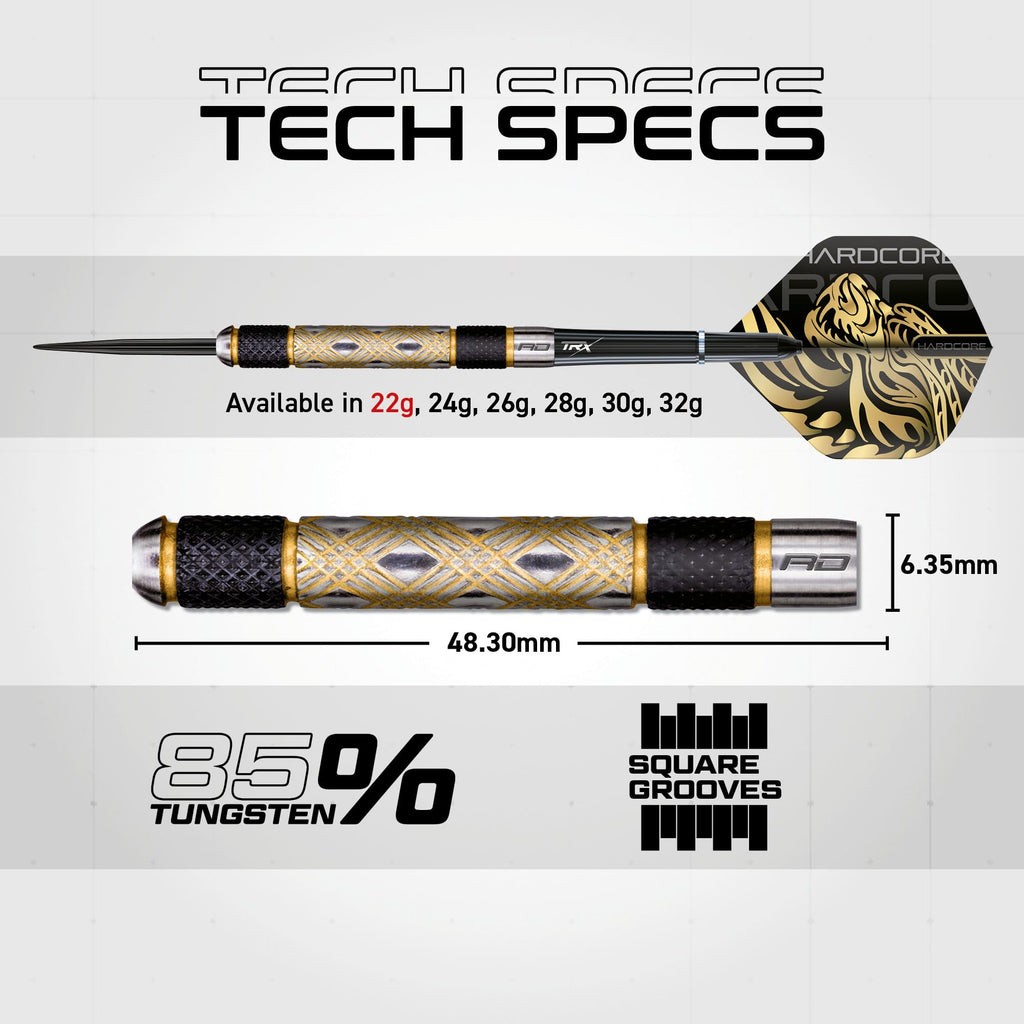 Red Dragon Golden Eye 1: 22G - Tungsten Darts Set With Flights And Stems
