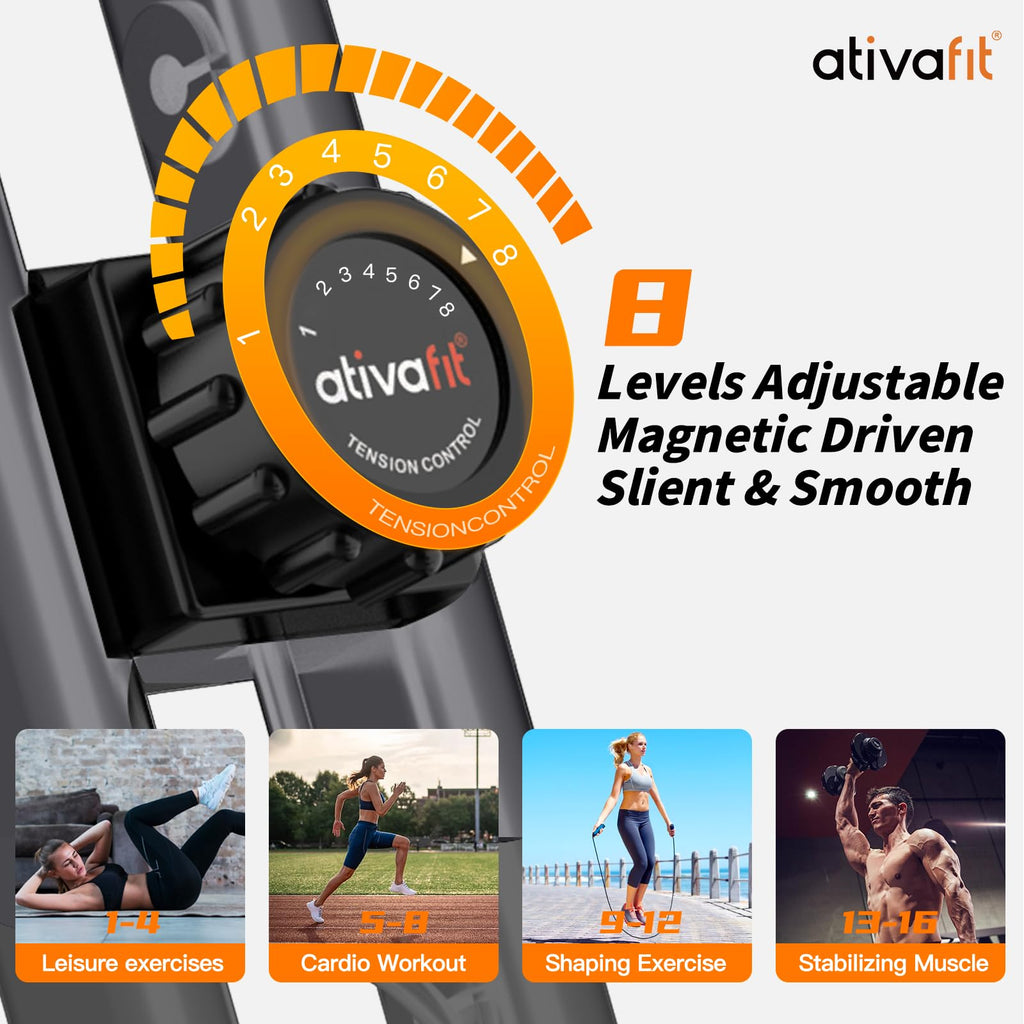 Ativafit Folding Exercise Bike Foldable Fitness Indoor Stationary Bike Magnetic 3 In 1 Upright Recumbent Exercise Bike For Home