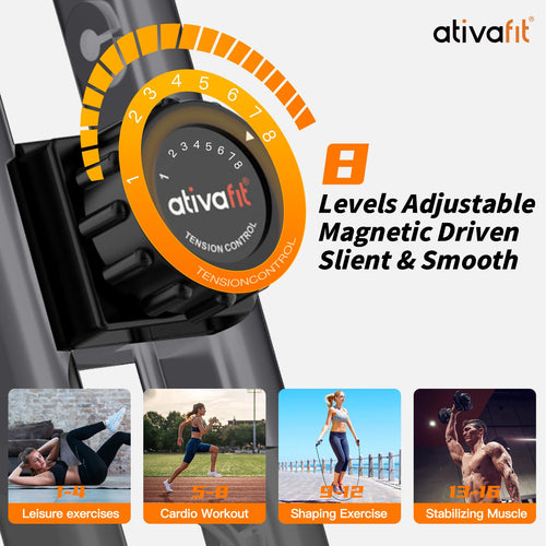 Ativafit Folding Exercise Bike Foldable Fitness Indoor Stationary Bike Magnetic 3 In 1 Upright Recumbent Exercise Bike For Home