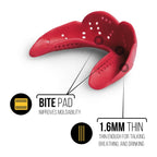 SISU Aero Small Mouthguard, Mighty Maroon - 1.6mm Thin - Custom-Molded Fit - Slim Design - Remoldable Up to 20 Times - for Team