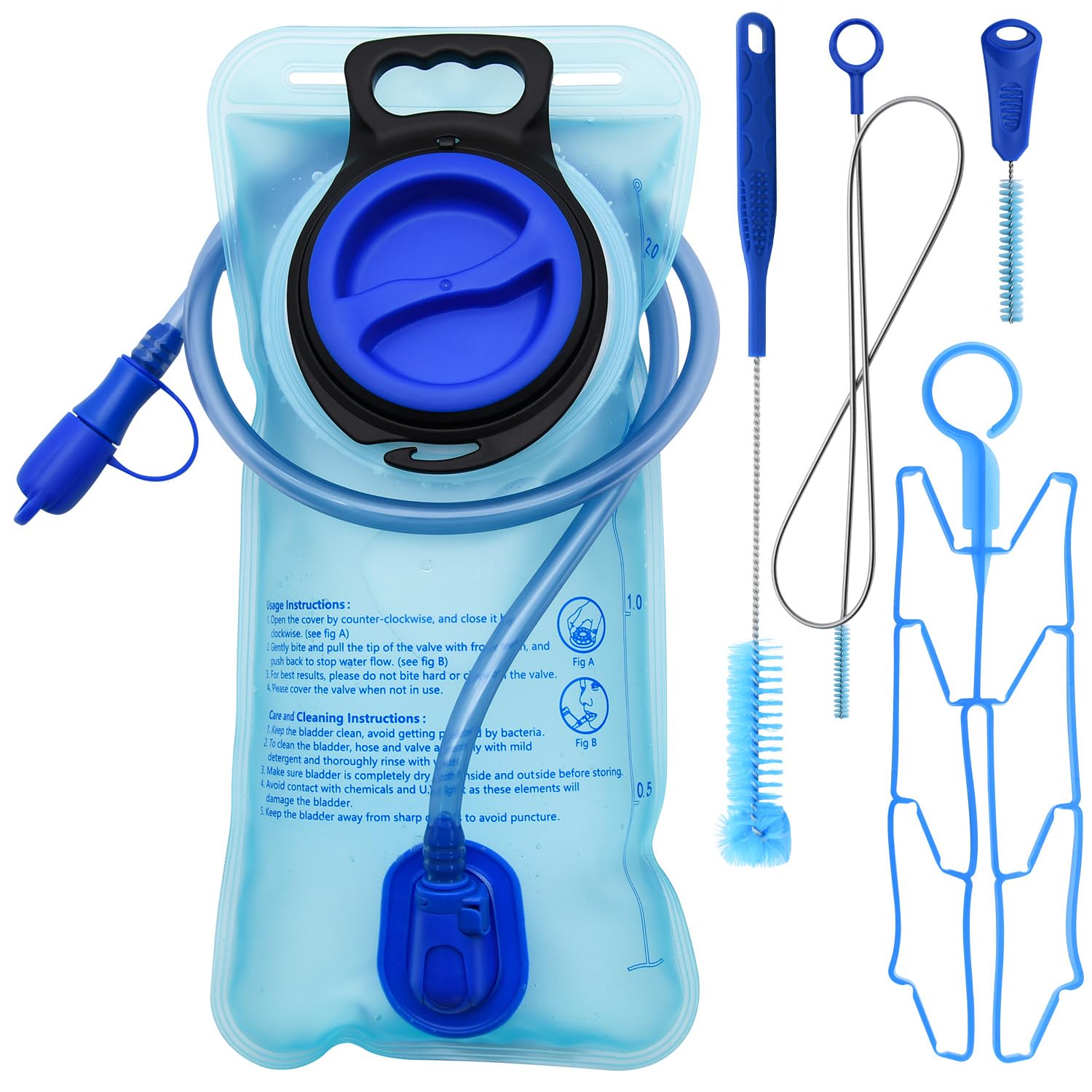 Mdvora 2L Hydration Bladder Cleaning Kit, Large Opening Water Bladder For Cycling Hiking Camping