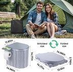 Sckee Camping Toilet, Portable Toilet For Adults, Portable Travel Folding Toilet With Lid And Paper Holder, Compact Potty For Ca