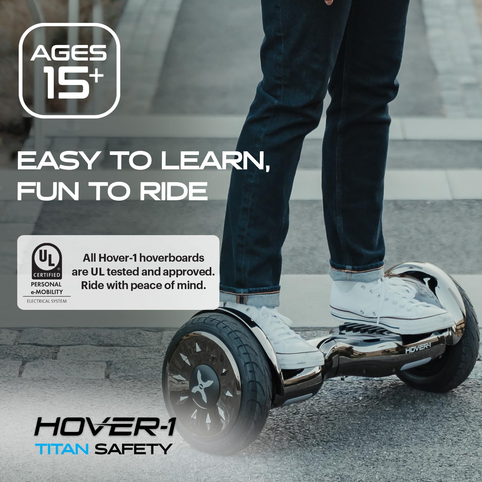 Hover-1 Titan Electric Scooter with 8MPH Top Speed, 8 Mile Range, 5HR Full-Charge, Built-In Bluetooth Speaker, Rider Modes: Begi