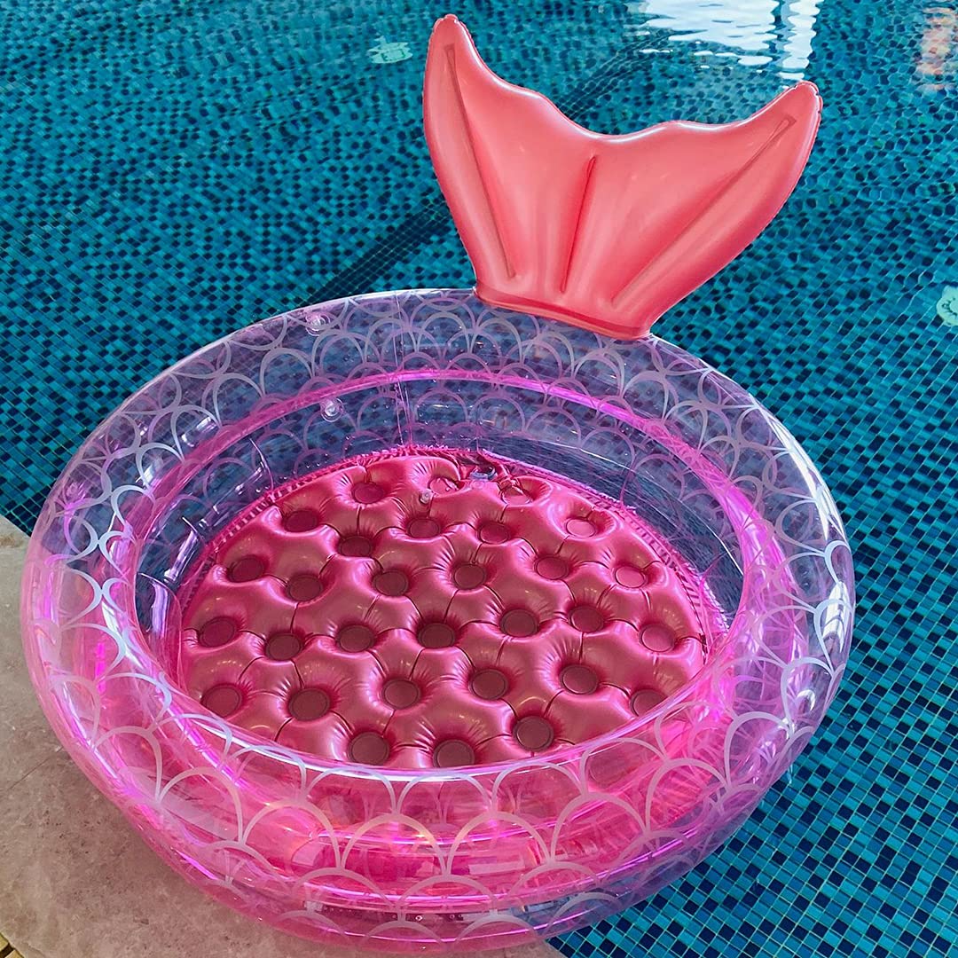 Benelet Inflatable Backyard Kiddie Mermaid Pools, Garden Round Swimming Pool For Kids, Kiddie Paddling Pool Indoor&Outdoor Baby
