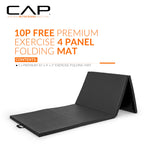 Cap Barbell Folding Exercise Mat - Durable, Anti-Tear, Thick Padding For Fitness, Aerobics, Gymnastics & Home Workouts. 10' X 4'