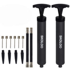 (2 Pack) Skoloo 10 '' Portable Hand Air Ball Pump Inflator Kit With Needle, Nozzle, Extension Hose For Soccer Basketball Footbal