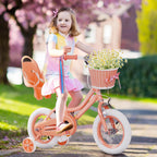 Glaf Kids Bike For Girls Boys Ages 3-9 Years, 12 14 16 Inch Girls Bike With Doll Bike Seat, Kids Bicycle With Training Wheels An