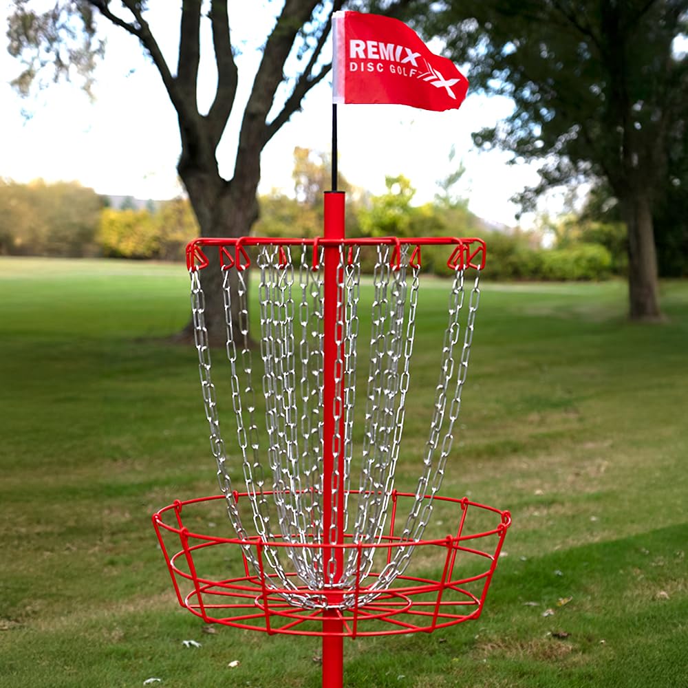 Remix Double Chain Practice Basket For Disc Golf - Red