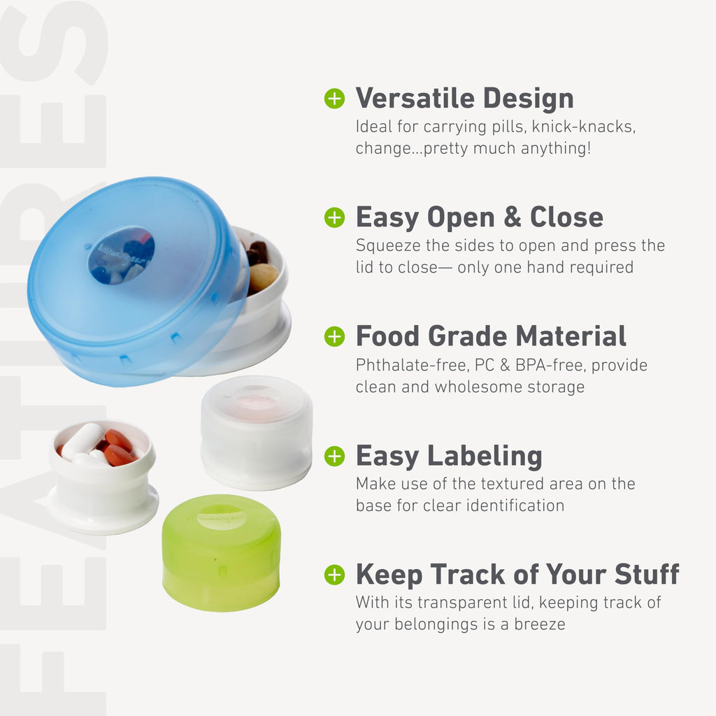 Humangear Gotubb  Hard Container  Easy Open  Food-Safe Material, Clear/Green, Large