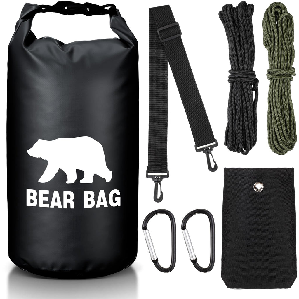 Foilswirl 1 Set Bear Food Bag For Camping Ultralight Food Hanging System Includes Waterproof Bear Bag, Nylon Ropes, Hooks For Ca