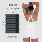 Bala Bangles Wrist & Ankle Weights for Women & Men (Charcoal) - 3 lb Adjustable Silicone Weighted Bracelet Set for Gym, Yoga, Pi
