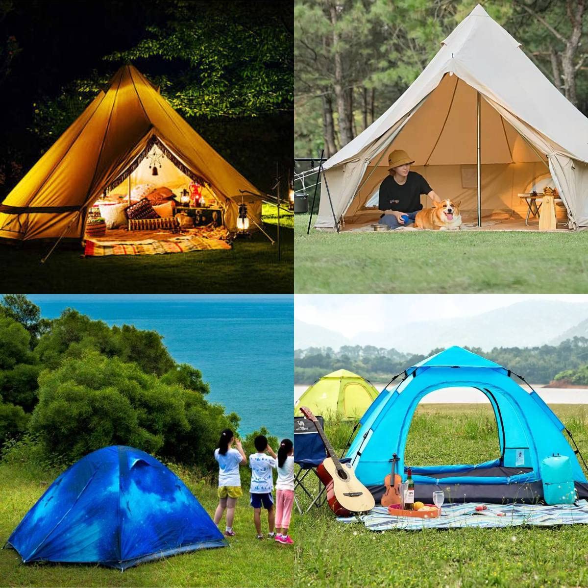 Tent Pile, 9.8 ''Heavy-Duty Luminous Canopy Camping Pop-Up Tent Pile, Rope Adjuster Storage Bag, Heavy-Duty Metal Pile For Garde