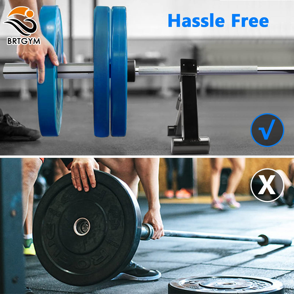 Brtgym Deadlift Jack Barbell Stand,Carbon Steel Made,Easily Load And Unload 600Lb Barbell Plates For Deadlift Exercise, Weight T