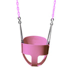 Gorilla Playsets 04-0008-Pk/Pk Full Bucket Toddler Swing, Pink Bucket, Pink 60'' Plastic Coated Chains, 50 Lb Capacity
