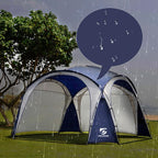 Unicamper Large Beach Canopy Tent Upf 50+ 12X12 Ft Waterproof & Rainproof Dome Sun Shelter For 8-10 Person With 2 Side Walls, Pe