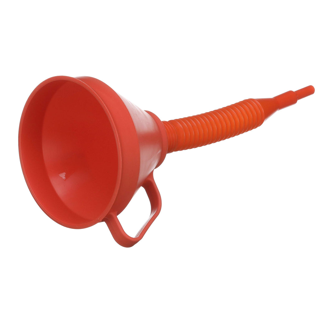 Attwood 14580-1 Marine Non-Splashing Filter Funnel With Handle And Long Flexible Nozzle, Red Finish