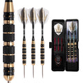 CUESOUL 26 Grams Steel Tip Darts - Black Coating Brass Barrels