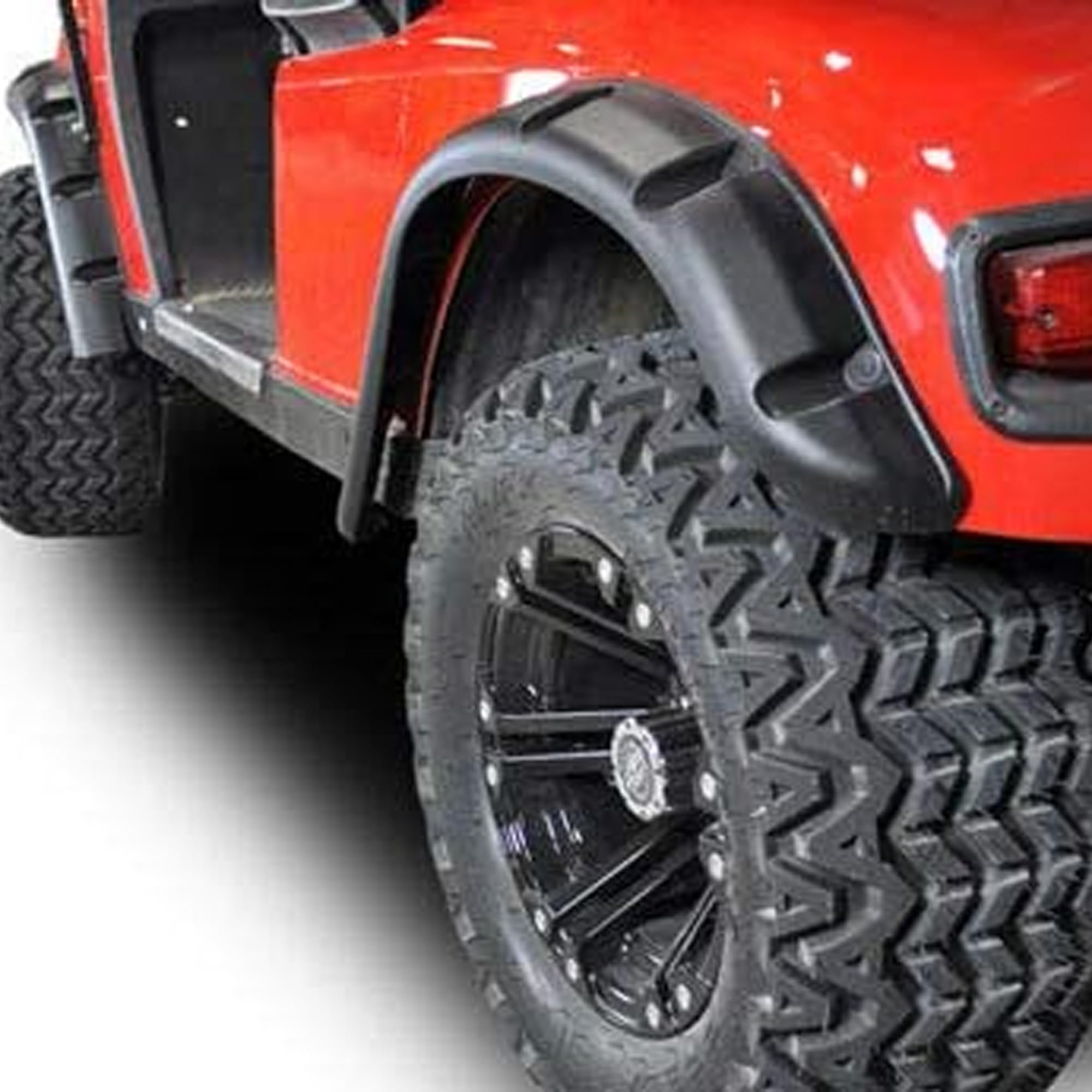 Huskey 4PCS EZGO TXT Golf Cart Fender Flares With Black Self-Tapping Screws For 1996-2013 G&E Models,3-4 Inches Wide,Constructed