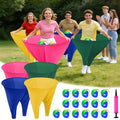 WUPIOS Granny Pants Game for Adults, 4Pcs Granny Pants Yard Game Set with 4 Giant Pants, 16 Bouncy Balls and 2 Air Pumps, Hilari