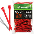 Whamz33 W Professional Bamboo Golf Tee 3 1/4 Inchtee Pack Of 100, Red