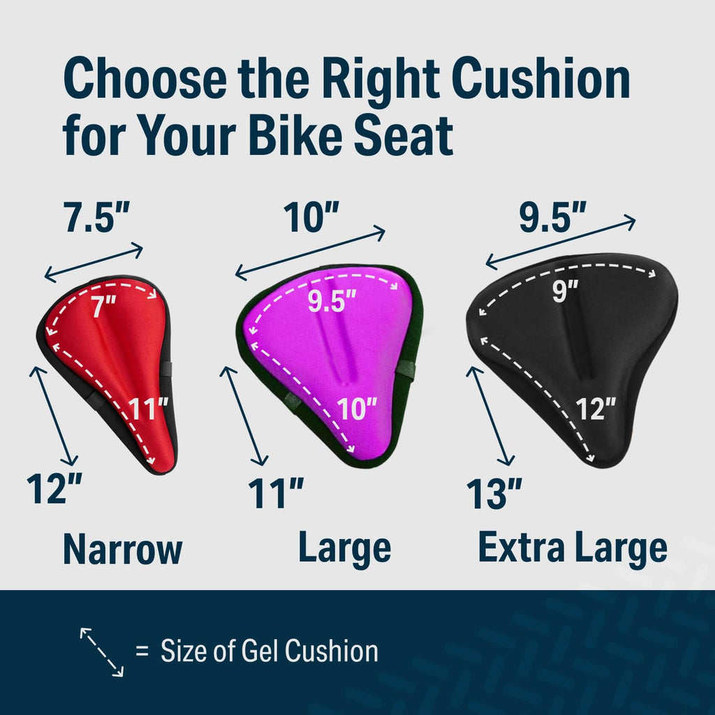 Bikeroo Bike Seat Cushion - Padded Gel Wide Adjustable Cover For Men & Womens Comfort, Compatible With Peloton, Stationary Exerc