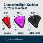 Bikeroo Bike Seat Cushion - Padded Gel Wide Adjustable Cover For Men & Womens Comfort, Compatible With Peloton, Stationary Exerc