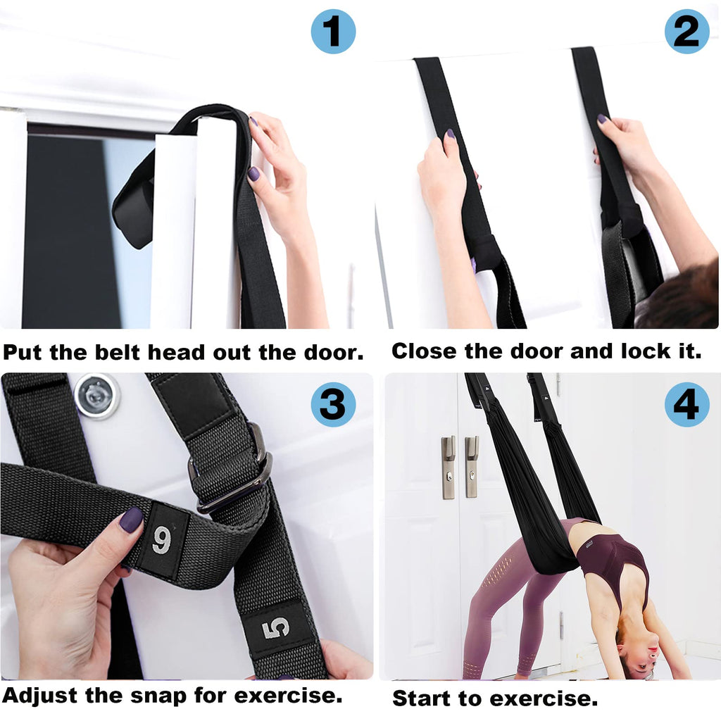 Waist Back Leg Stretcher Strap, Backbend Training Inversion Strap With Door Anchor, Flexibility Trainer Stretching Equipment Ass
