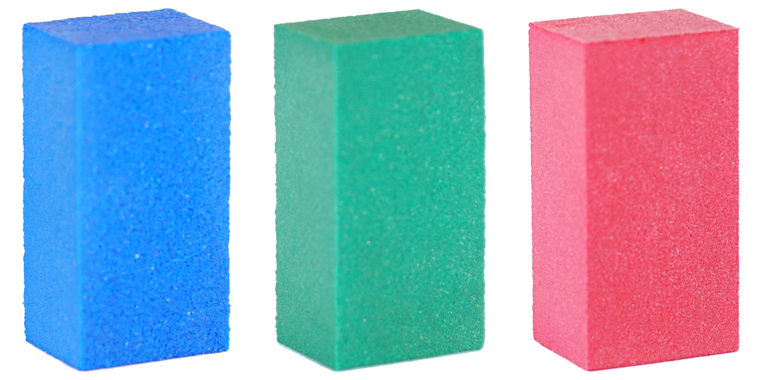 Tools4Boards Gummy Trio Rubber Abrasive Stone Set, Blue, Green, Red, 50X25X20Mm
