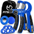 Fitbeast Grip Strengthener Kit 2 Counting Hand Grippers Adjustable Resistance, Finger Exerciser Grip Ball & Ring For Athletes Mu