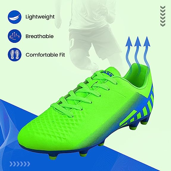 Santos JR. Firm Ground Soccer Shoes -Green/Blue - Vizari Sports